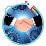 Handshake showing teamwork of cyber security