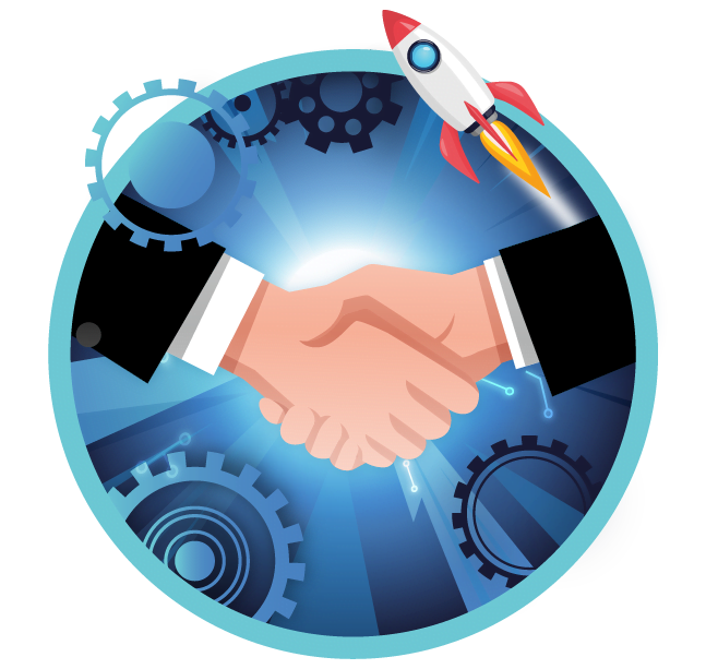 Handshake showing teamwork of cyber security